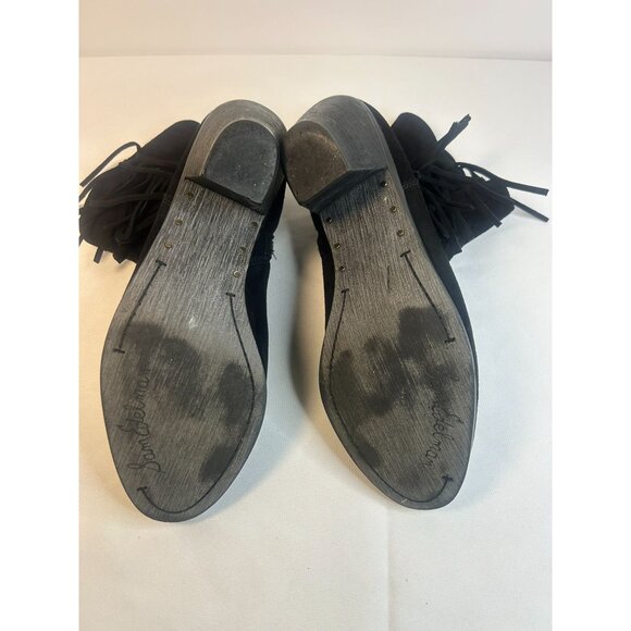 SAM EDELMAN Louie Ankle Boot Black Suede Western Fringe, Zip, Women's Size 9.5 - Picture 8 of 12